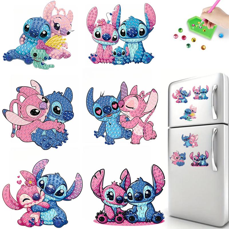 6Pcs Falling In Love Series Diamond Art Fridge Magnet Diamond Painting Refrigerator Magnet Diamond Painting Fridge Magnet for Adults Beginners