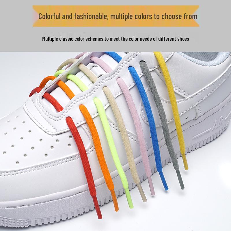 Semicircular No-Tie Elastic Shoelaces with Metal Capsule Buckle Shoe Accessories