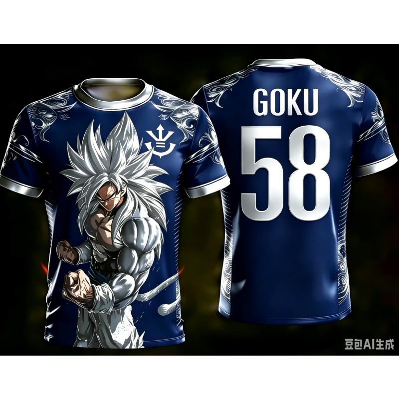 2026 Dragon Ball Official Print Goku 10# Football Training Jersey Adult Kid S-6XL 90cm Stylish Casual Tees