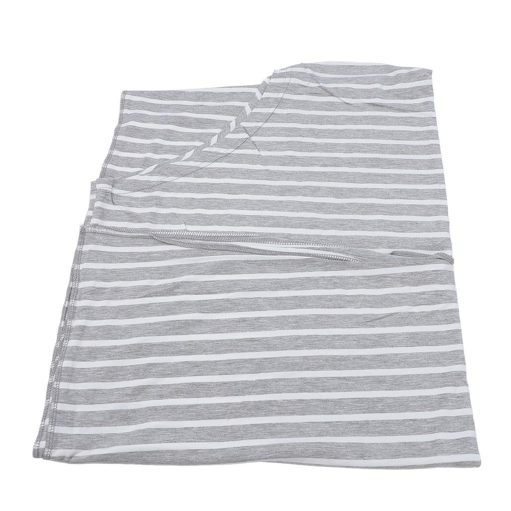 Nursing Cover for Breastfeeding Gray Stripe 360 Degree Full Coverage Nursing Apron Cover for Baby