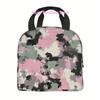 1pc, Abstract Camouflage Pattern in Muted Colors, Printed Thermal Bag, Insulation Bag, Insulated Bag, No Food Contact, Suitable