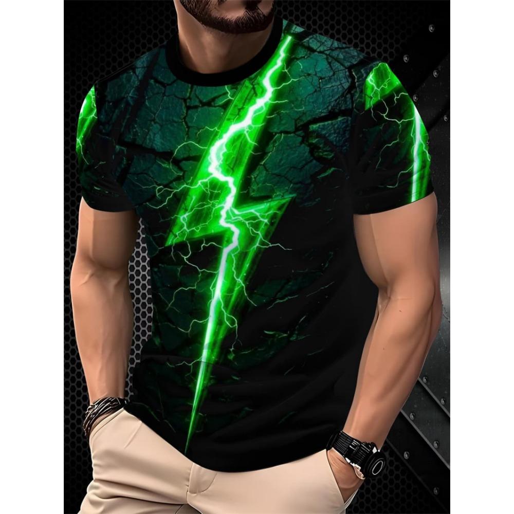 Summer casual short sleeved 3D printed fitness T-shirt, loose and quick drying T-shirt