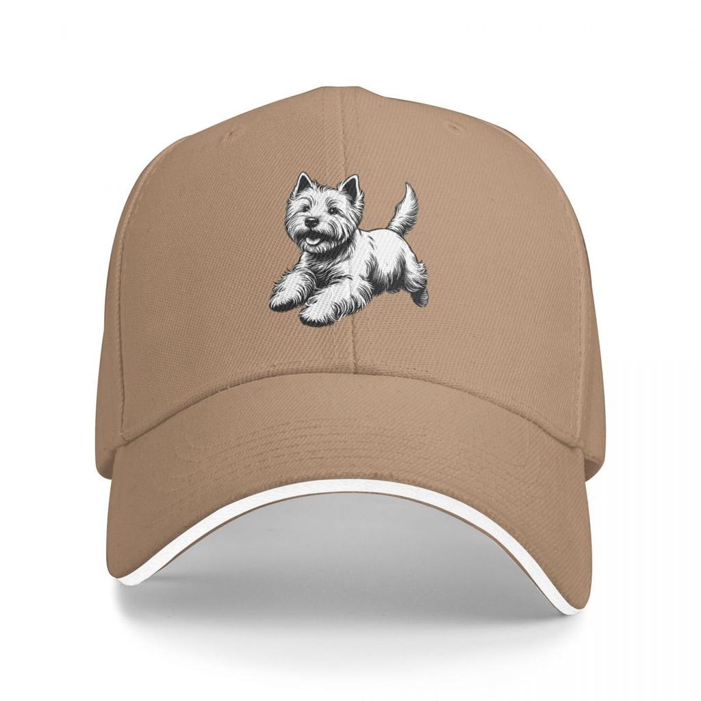 Peeking Dog West Highland White Terrier Baseball Caps Snapback Baseball Hats Breathable Casual Casquette Outdoor Unisex