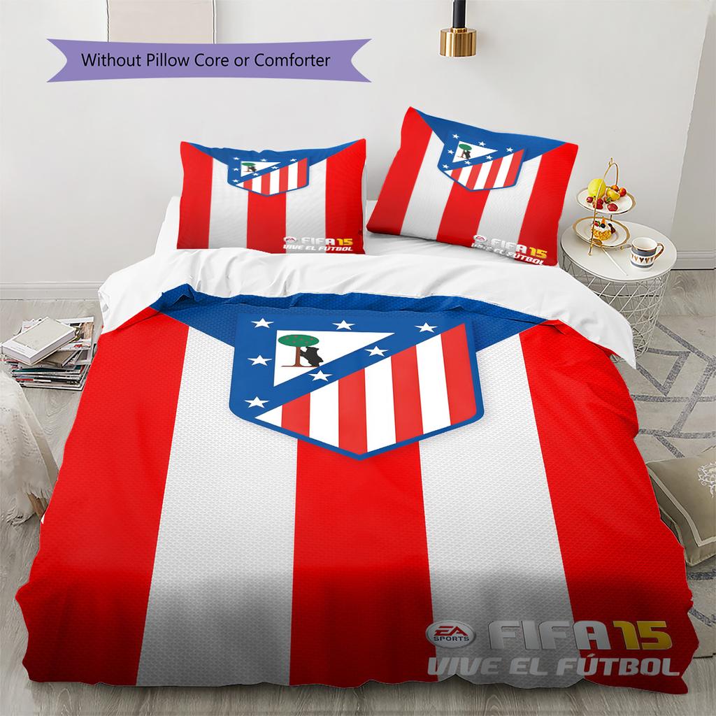 Juego de Edredón Ropa de Cama Atleti Funda de Edredón Funda de Almohada Decoración del Hogar Regalo de Cumpleaños (1 * funda nórdica + 2 * fundas de almohada, sin núcleo)