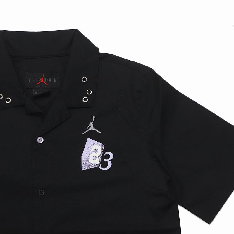 Jordan Trendiges Sporthemd mit Knöpfen, locker, kurzärmlig, Damenhemden, Schwarz HF6421010