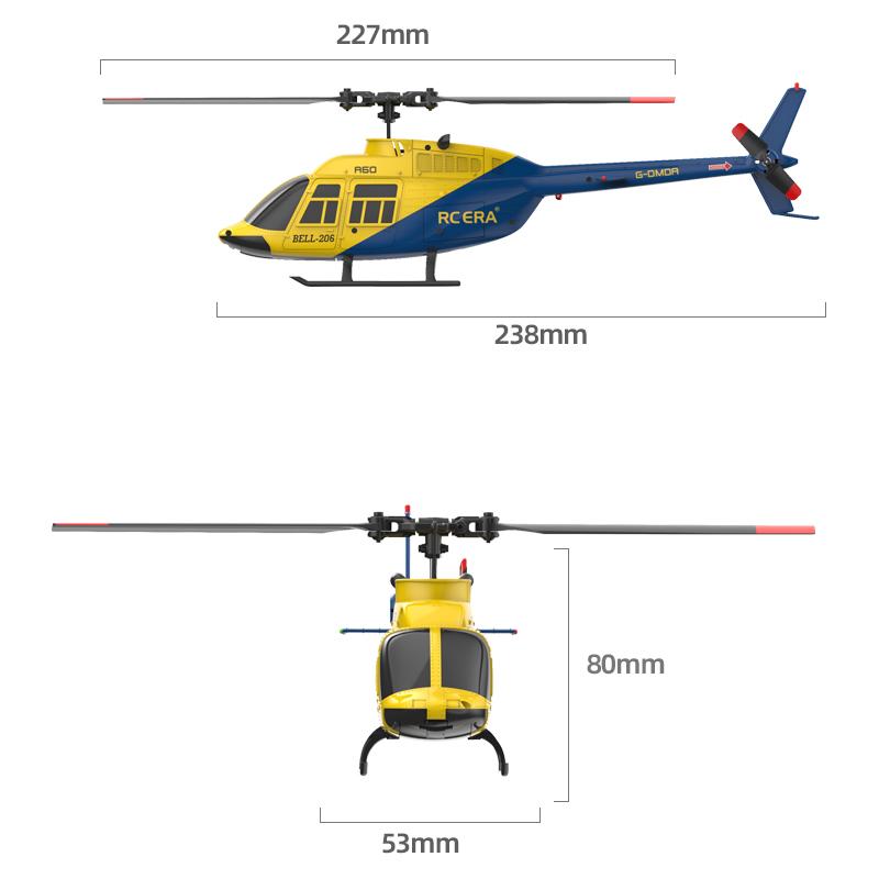 1: 42 A60 RC Helicopter Four Channel Single Blade Aileron Free  BELL206 Helicopter With Gyroscope RC Toy Children Gifts