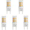 G8-17S-WW27 T4 G8 LED Halogen Xenon Replacement Light Bulb, 2.3W, 20W Equivalent, Under-Counter Lights, Puck Lights, Warm White 2700K, 5-Pack(Not