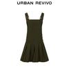 UR 2024 Fall Pleated Adjustable Strap Dress