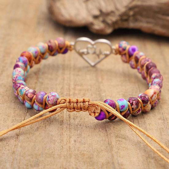 Couple Bracelet Double-layered Hand Woven Adjustable Stainless Steel Love Heart Braided Lucky Rope Charm