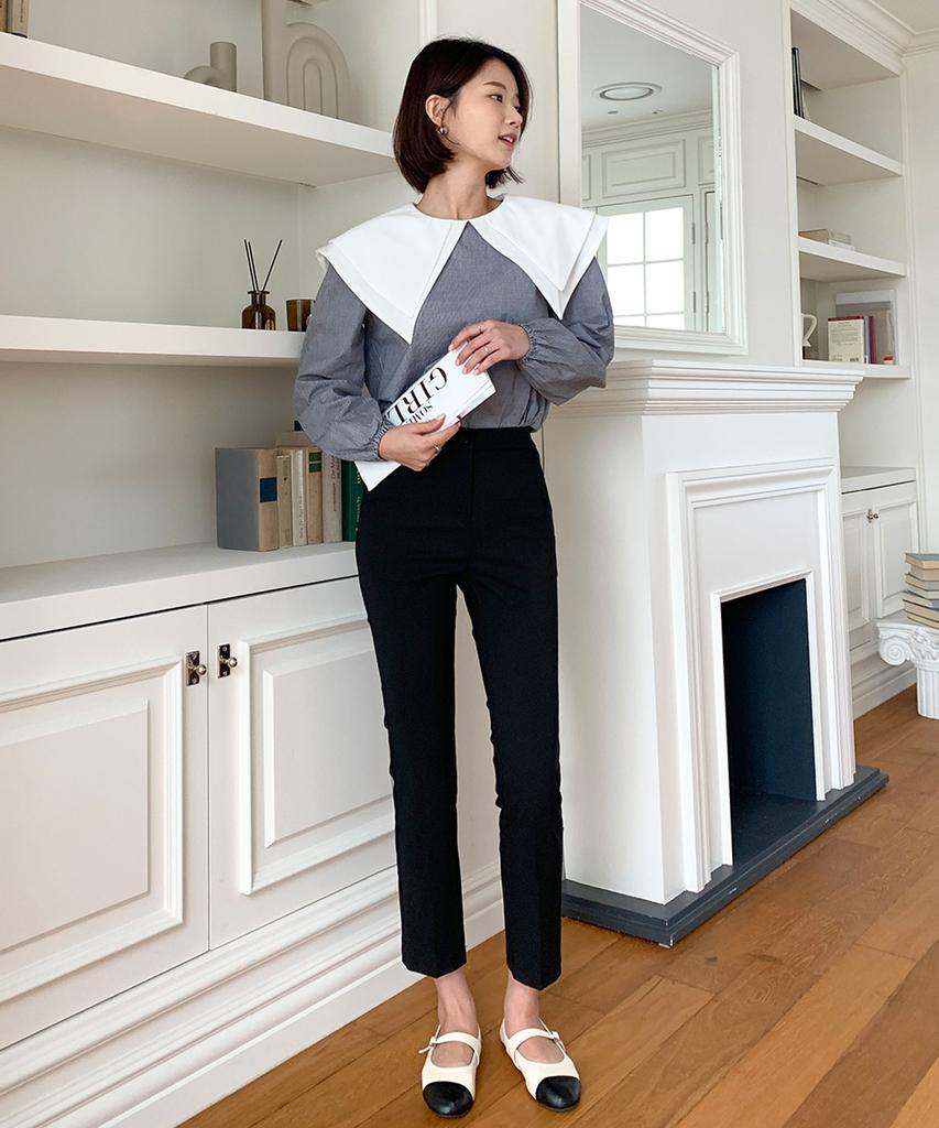 Ppaeppae Big Size Secret Elastic Waist Stretch Slim Straight Slacks