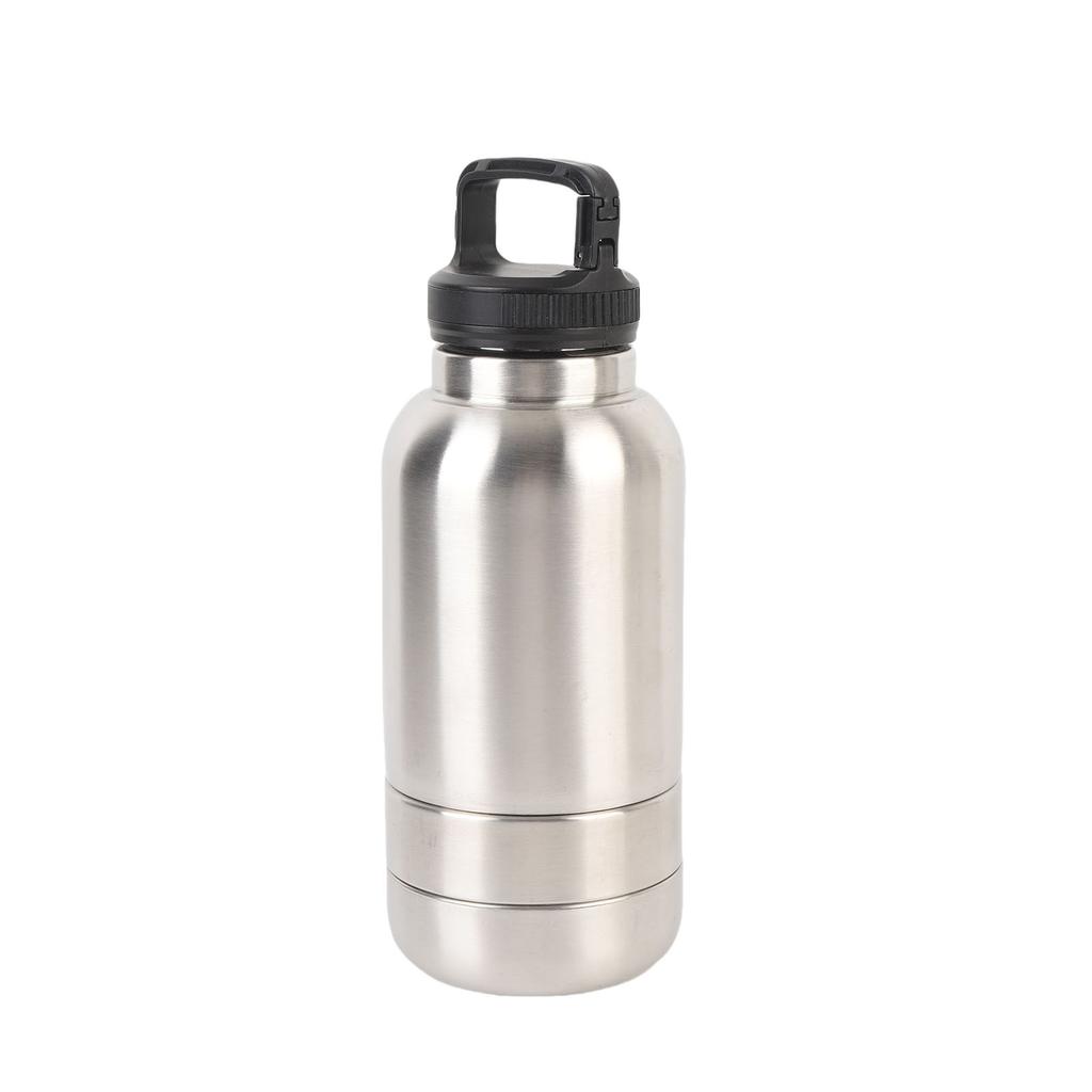 Insulated Dog Travel Water Bottle 304 Stainless Steel 3 in 1 Portable Dog Water Bottle Dispenser with 2 Removable Bowls