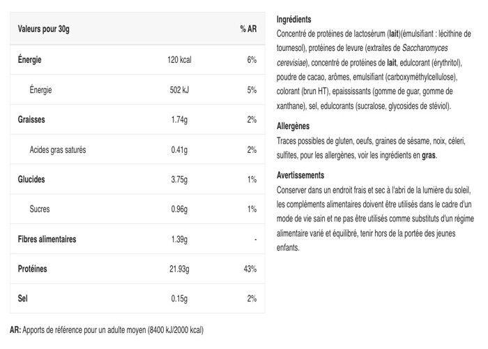 Whey concentrée Eric Favre - Whey Optimax Protein - Chocolate 500g