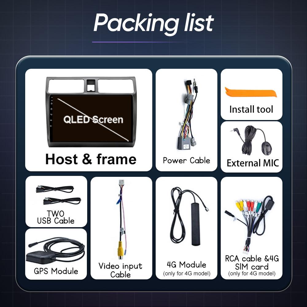 Android 14 Car Radio For Suzuki Swift 2003 - 2006 2007 2008 2009 2010 Multimedia Player Stereo Carplay AUTO Head Unit WIFI 4G BT