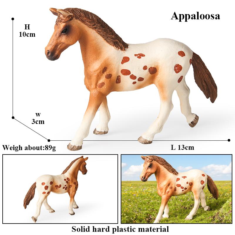 Oenux Original Forest Wild Steed Farm Animal Horse Realistic Model Action Figures Haflinger Ferghana horse PVC Figurines Toy Kid