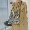Korean Style Canvas Bag Cloth Women's Handbag Fashion Leopard Print Shoulder Bag  Student