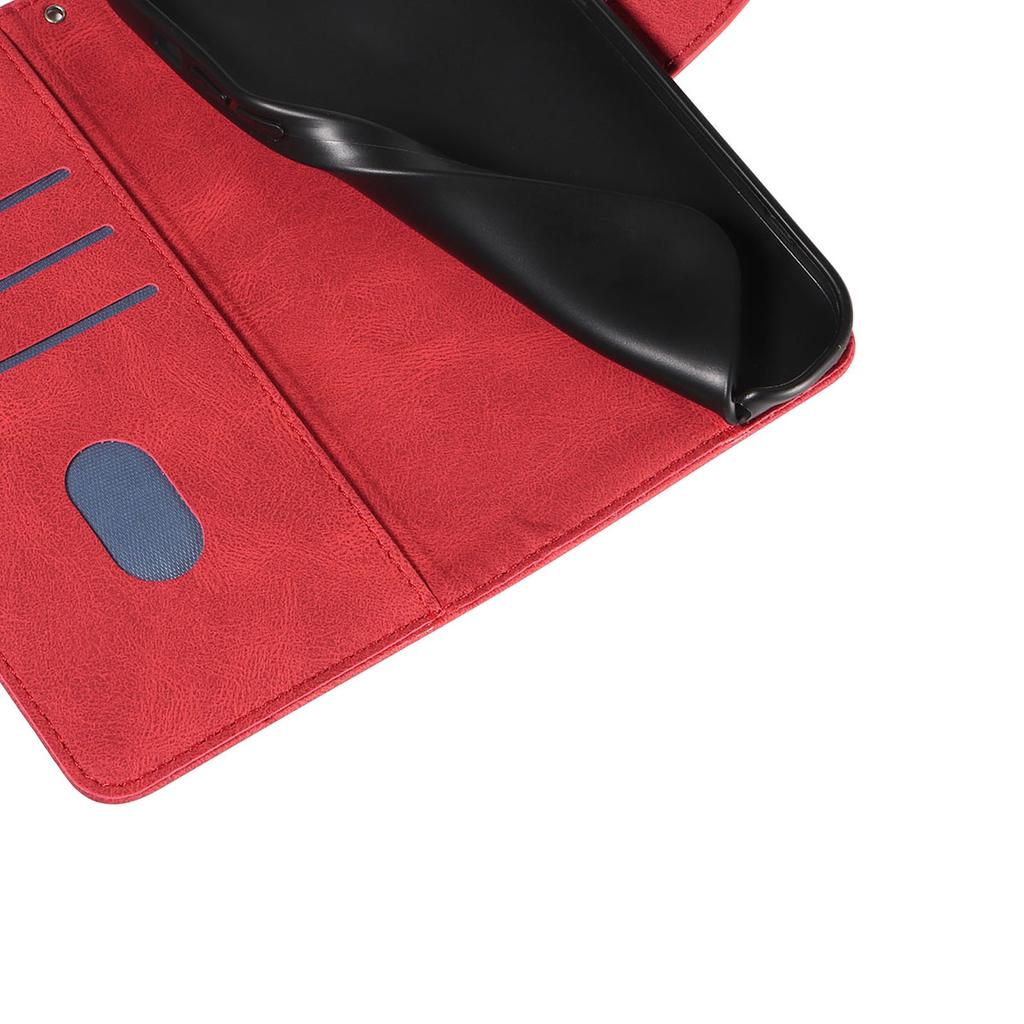 For Motorola Moto G86 5G Wallet Case Leather Phone Cover Stand with Curved Line Design