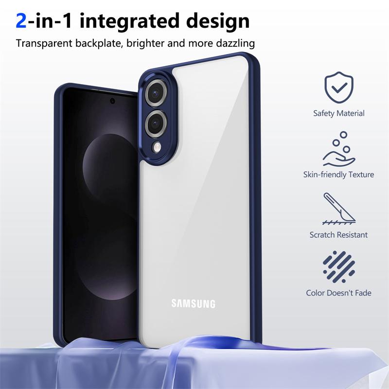 For Samsung Galaxy S25 Edge Case Plating Silicone Bumper Shockproof Clear Back Cover Hard Matte Phone Case for Samsung S25Edge