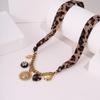 Trendy European and American Leopard Print 18K Gold-Plated Stainless Steel Pendant Necklace