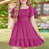 Girls' Summer Dress - Off Shoulder Ruffle Sundress