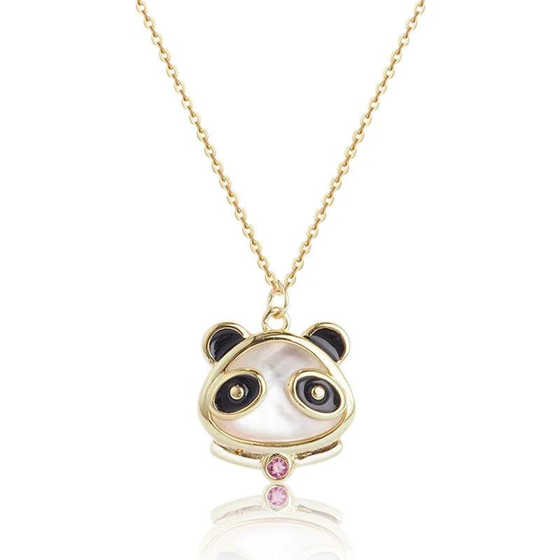 

2024 New Mascot Panda Ladies Necklace Fashion Versatile Super Cute Fat Dun Valentine s Day Gift Clavicle Chain