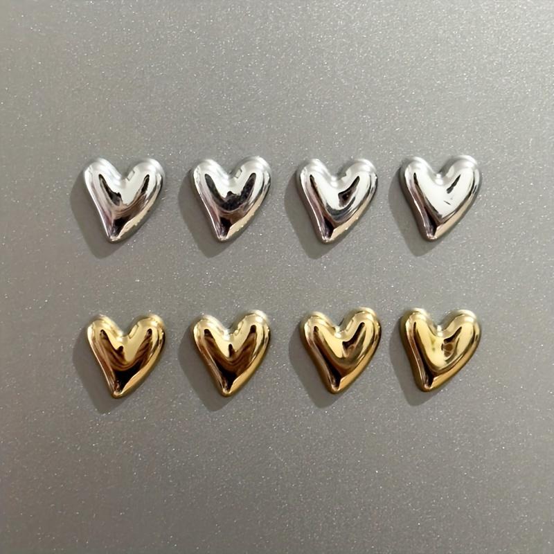 8pcs electroplated heart-shaped refrigerator magnets, with photo and message attachments, for home decoration