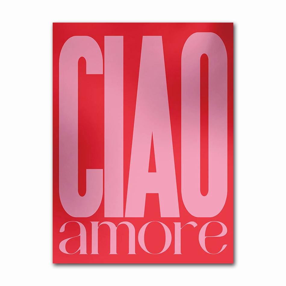 Minimalism Decor Posters Quotes Wall Art Canvas Painting Inspired Music Ciao Amore With Love Prints Living Room Home Decor