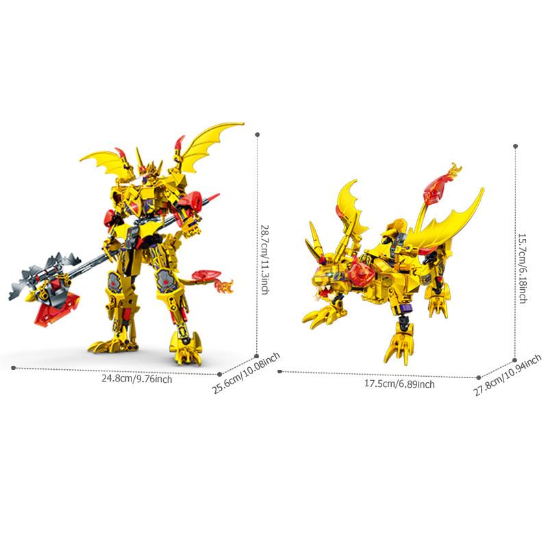 463pcs Creative Transforming Mecha Assemblage Building Blocks MOC Animal Combined Robot Mech Model Bricks Boys Toys Gifts