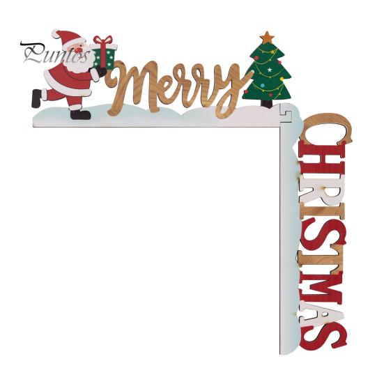 

Украшение дверной рамы, привлекательное рождественское украшение деревянной дверной рамы Санта-Клауса для дома, праздничное Right