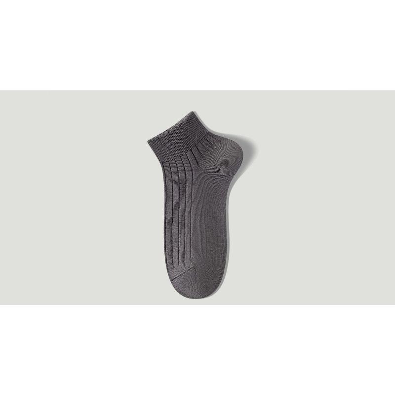 Men's Pure Cotton Short Socks for Summer - Thin Style - Breathable, Odor-Resistant, Anti-Bacterial, Non-Spangling - Solid Color Cotton Socks
