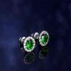 Elegant Green Cz Stud Earrings For Women Trendy Jewelry Accessory For Wedding Engagement Party Ladies