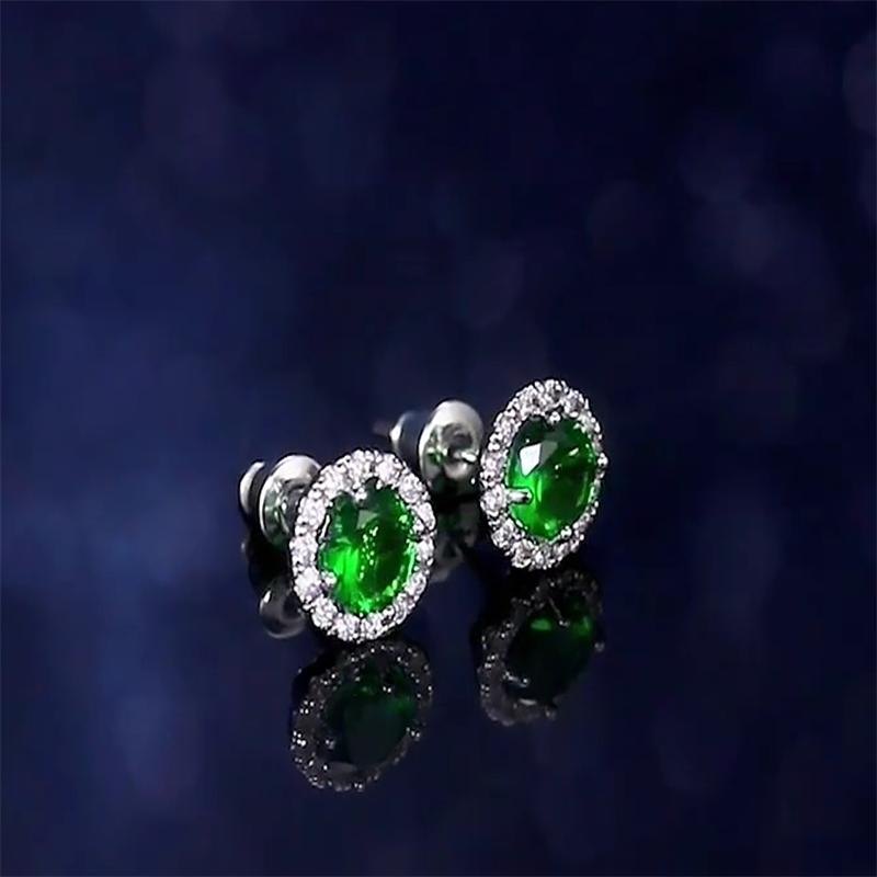 Elegant Green Cz Stud Earrings For Women Trendy Jewelry Accessory For Wedding Engagement Party Ladies