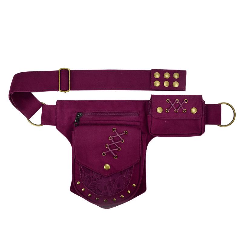 Unisex Retro Rivet Waist Bag: Multi-Functional Crossbody for Outdoor Sports and Phone Storage