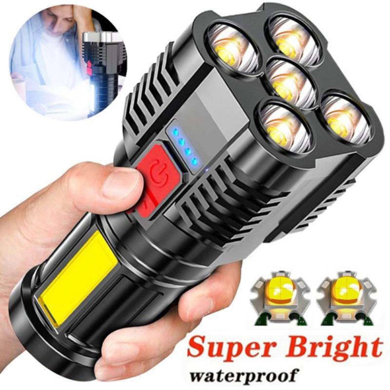 Portable Multifunctional COB LED Flashlight: USB Rechargeable, Mini Size, Bright Outdoor Work Light