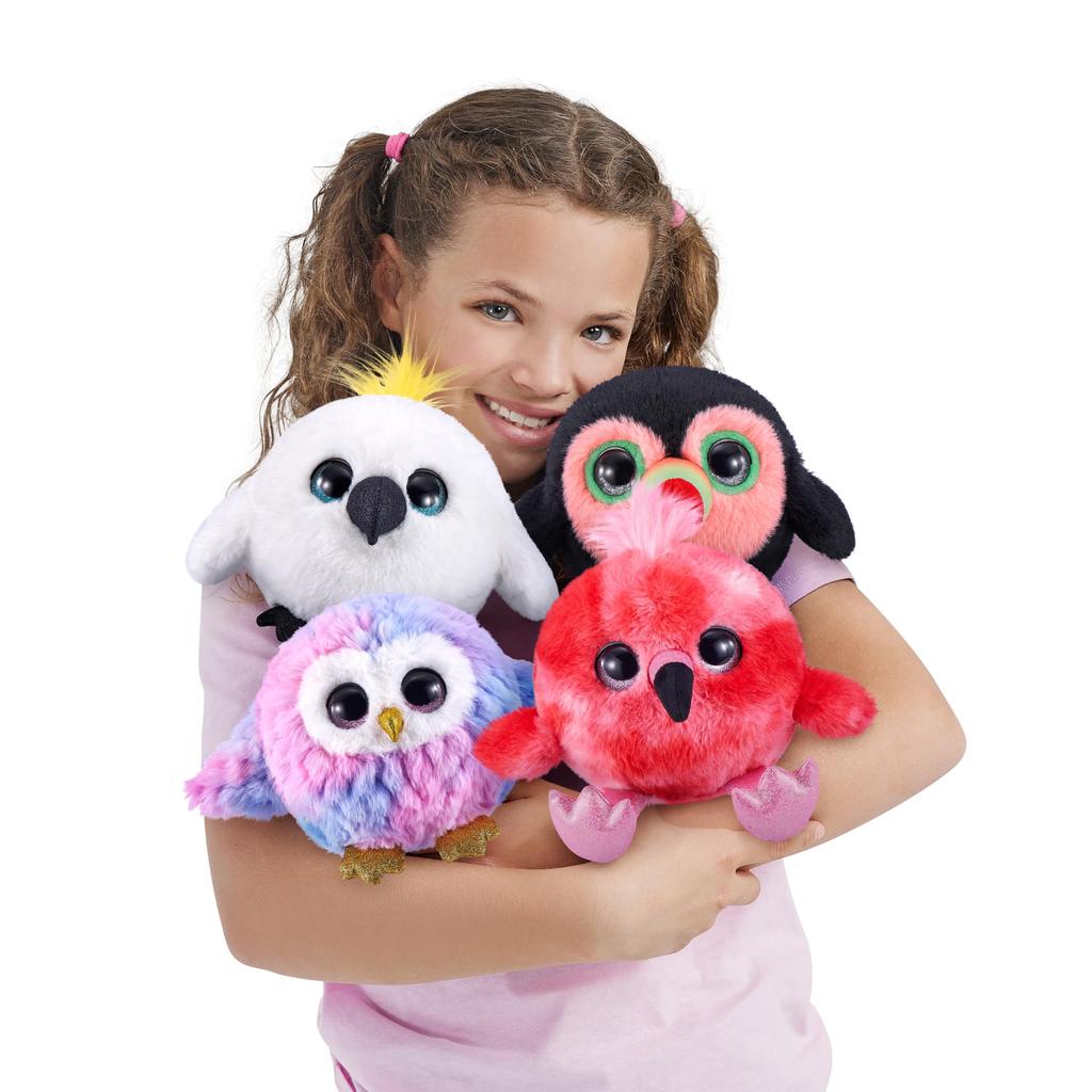 ZURU Pets Alive Chirpy Bird (Flamingo) Talking Electronic Pet Giant Surprise Egg Stickers Comb Fluffy Clay Bird Animal Plush Toy for Girls