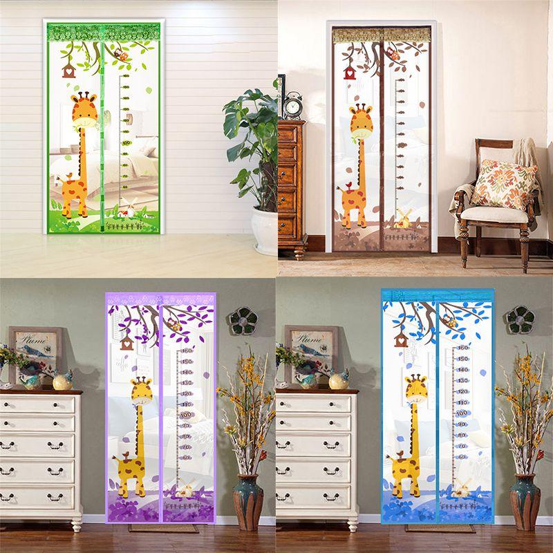Curtain Mosquito Anti Net Magnetic Door Cartoon Pattern Automatically Shut Mesh