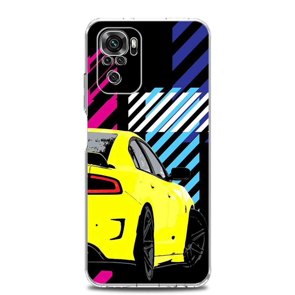 Square Clear Phone Case For Xiaomi Redmi Note 12 11 9S 9 8 10 Pro+ 7 8T 9C 9A 8A K40 Gaming Cover JDM Sports Car Lamp Aircraft
