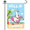 Hello Summer Garden Flag, 45.72x30.48 Cm Double-Sided Funny Goose Summer Yard Flag for Outdoor Farmhouse Holiday Seasonal Decoration