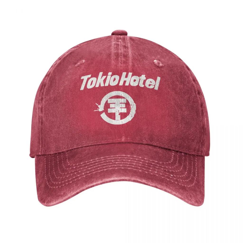 Genres Rock Tokio Hotel Unisex Baseball Cap Logo Distressed Denim Caps Hat Vintage Outdoor Summer Headwear