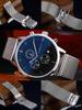Calm Watch Mesh Milanese Stainless Steel Straight 18mm 24mm Strap, Bracelet, Link, Polished, - (18mm, Silver)