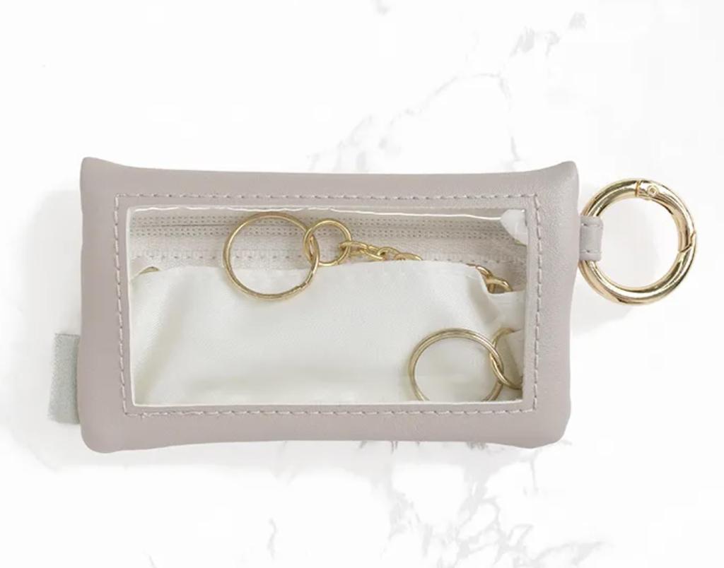 [FLOWERING] Flower Ring Smart Key Pouch (Anti-Static Version) Quilted Design GKP0030-BE (Beige)