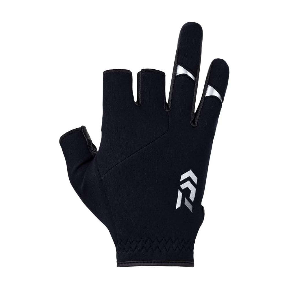Daiwa DG-6223W Cold Weather Light Grip Gloves Black XL 3-Finger Cut Fishing Gear