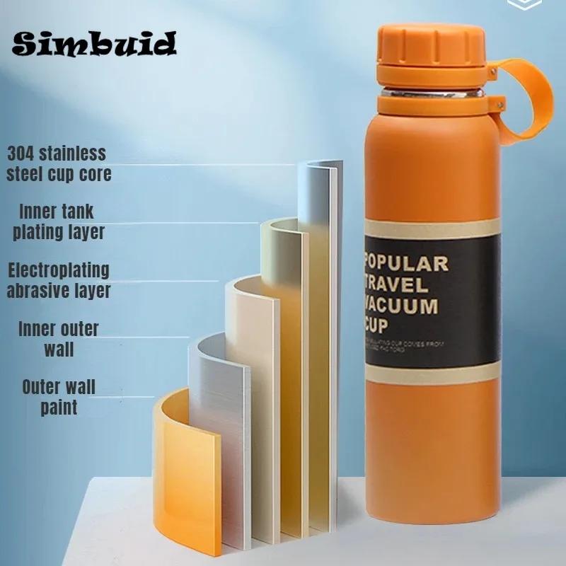 1PCS Stainless Steel Thermos with Tea Filter Double Wall Vacuum Flask Sports Outdoor Fitness Thermal Bottle Insulation Cup