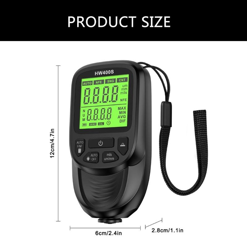 Digital Coating Thickness Gauge for Metal Coating Film Paint 0-2000um Thickness
