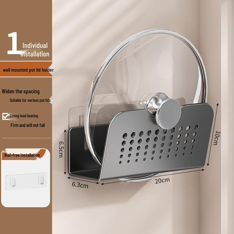 

Carbon Steel Kitchen Storage Rack for Pot Lids, Cutting Boards, and Utensils