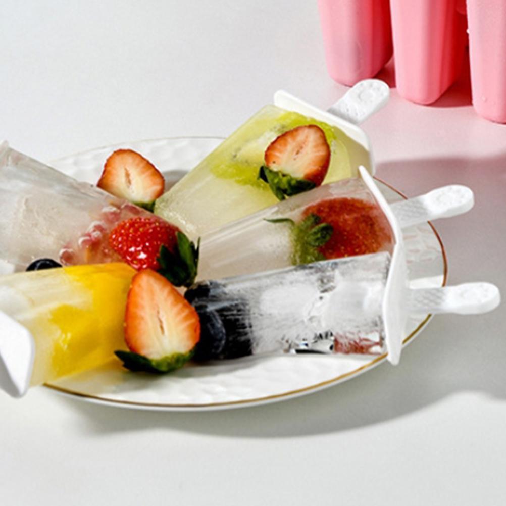 Silicone Ice Pop Molds 4 6 Cavity DIY Popsicle Maker for Home Summer Ice Cream Lolly Tray Green 4 Pack