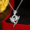 Elegant Silver Color Baby Feet Pendant Necklace for Women Zircon Mommy Jewelry Fashion Gift Party Wedding