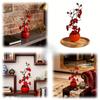 1pc Red Plum Blossom Potted Plant for New Year, Premium Artificial Flower for Wedding, Valentine's & Home Decor