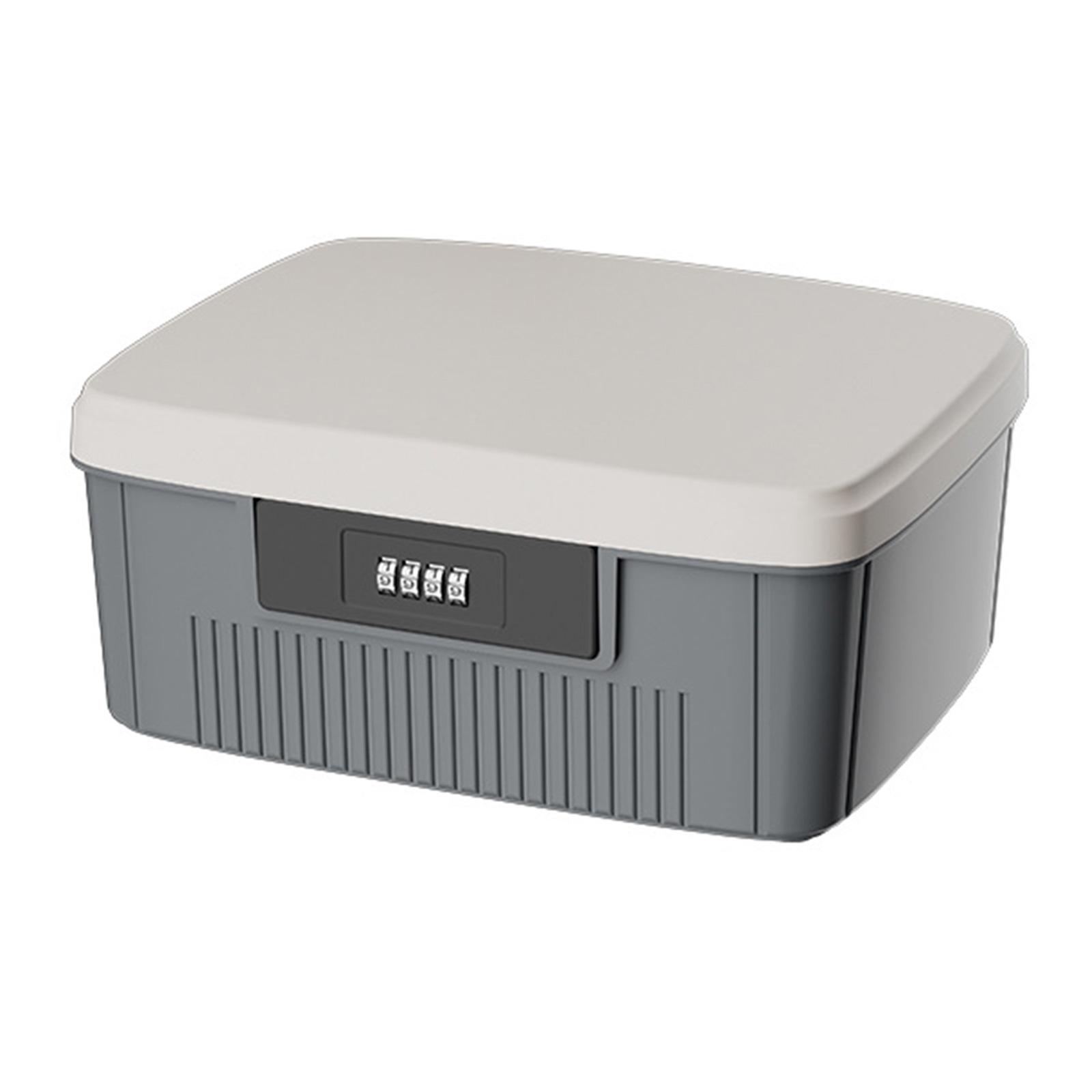 

Большой запираемый контейнер для хранения вещей, аксессуар для домашнего офиса, школы с кодовым замком и съемным лотком 1