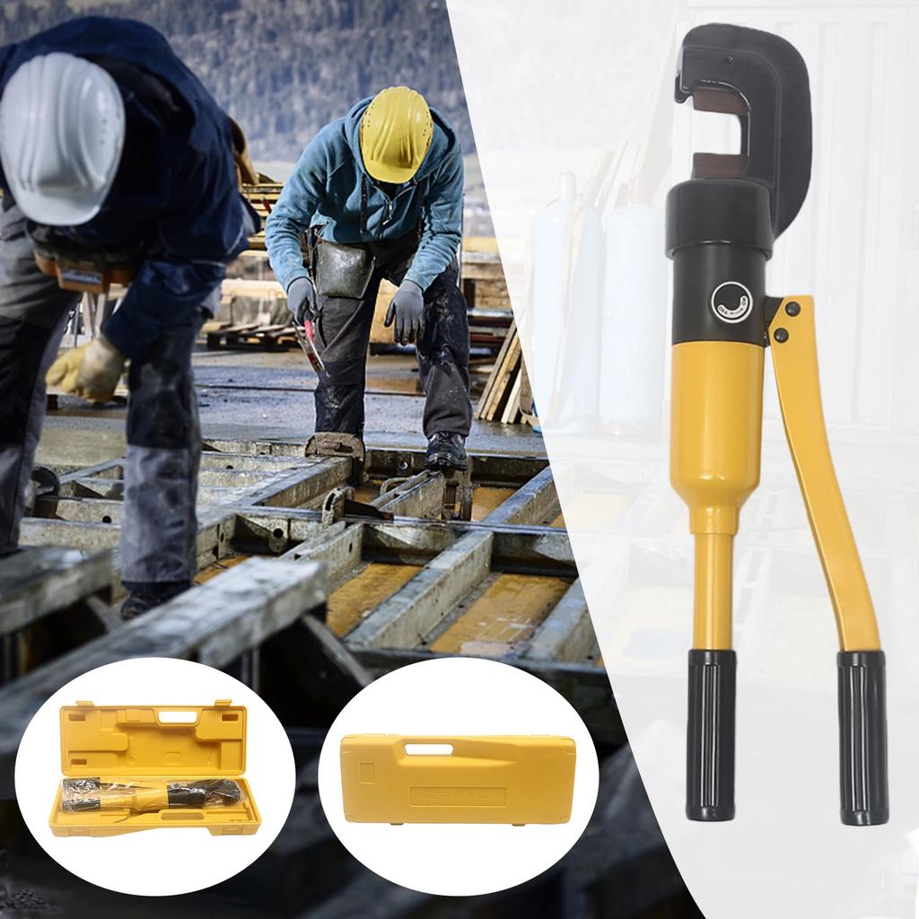 Tagliatubi idraulico per tondini + Cassetta degli attrezzi portatile con ampio raggio di taglio e potente forza di taglio per elettricità, cantieri