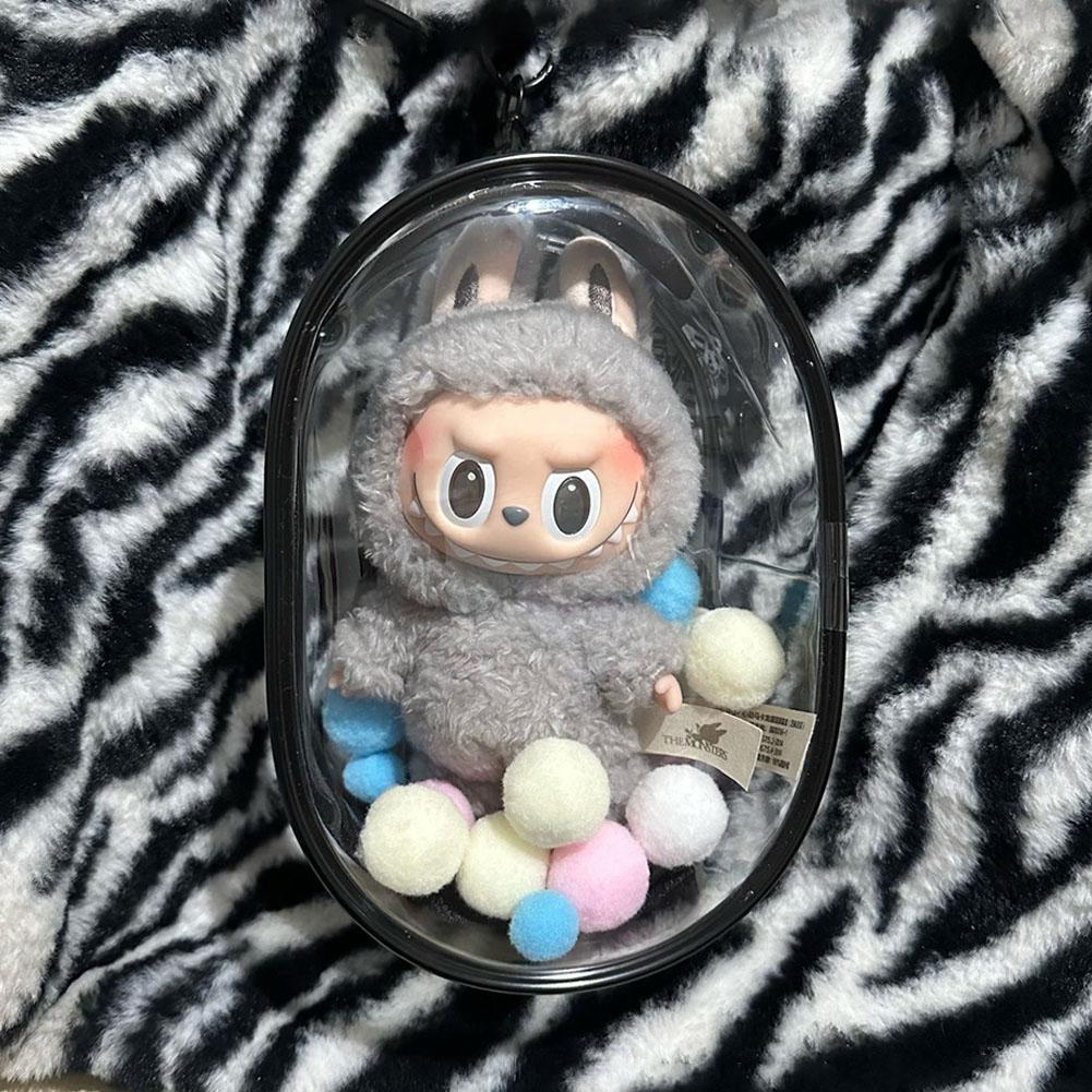 Mystery Box Storage Case Anime Ornaments Mystery Box Organizer Box Square Plush Dolls Display Bag With Keychain